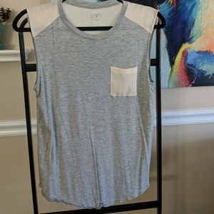 Mixed media sleeveless top